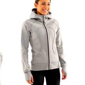 Lululemon Scuba Hoodie ~ micro stripe grey